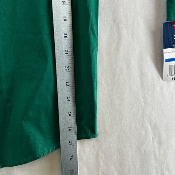 Izod Boys XL 18-20 Button-Down Shirt Stretch Cotton Long Sleeve Collared Green - Picture 9 of 10